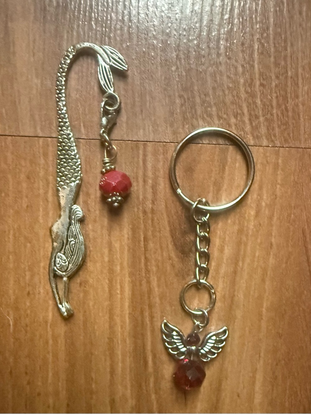 Mermaid Bookmark & Angel Keychain Ethereal Duo gift Set red